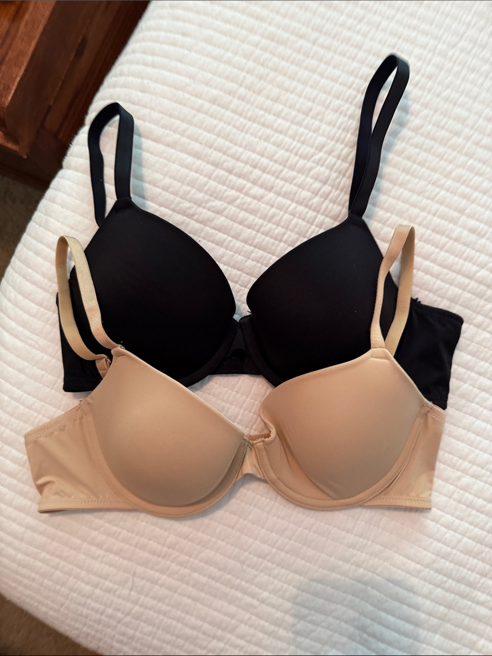 Auden Black and Nude T-Shirt Bras - 2 Pack